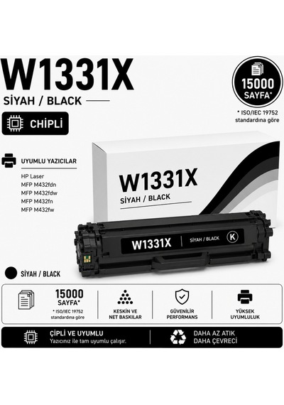 Hp W1331x Siyah Chipli 15000 Sayfa