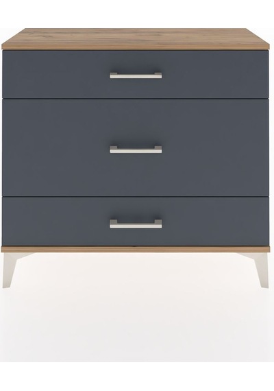 Arges Şifonyer 3 Çekmeceli 88x30x80 Çam-antrasit Atlas Çam