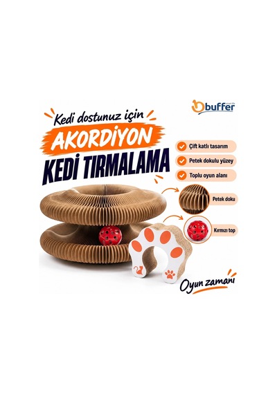 Lb Akordiyon Karton Kedi Tırmalama Oyuncağı Mıknatıslı Katlanabilir Etkileşimli Kedi Oyuncağı,pençe Tahtası