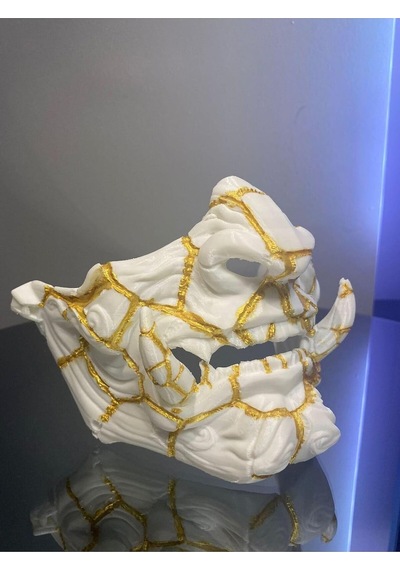 Kintsugi Oni Maskesi, Samurai Oni Mask, Samuray Maskesi, Onimask2