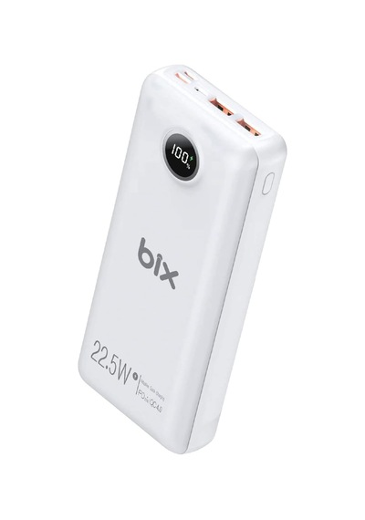 Pb201 Üç Portlu 20000mah 22.5w Süper Hızlı Şarj 4.0 Pd Giriş/çıkışlı Led Göstergeli Powerbank Beyaz