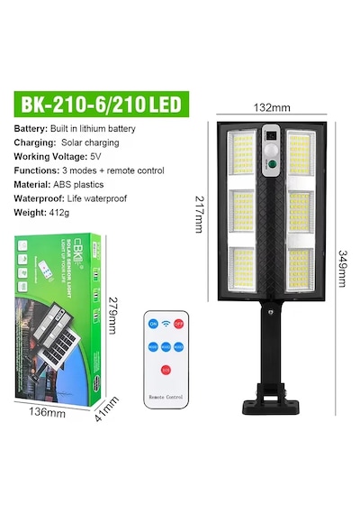 Hareket Sensörlü Ip65 Güneş Enerjili Led Spot Kumandalı 5332