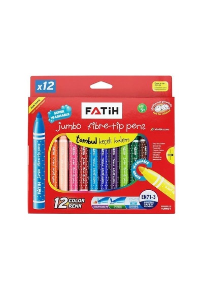Fatih Jumbo Keçeli Kalem 12 Renk