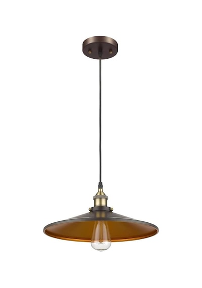 Mylights Retro Rustik Metal Mat Siyah İçi Altın Sarkıt Avize 40 Cm En Çok Renkli