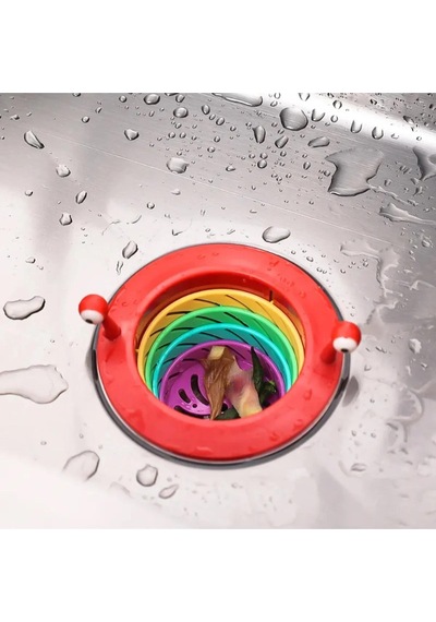 Lavabo Süzgeci Renkli 6 Kademeli Mutfak Gider Tıpası Lavabo Süzgeci Plastik Diğer