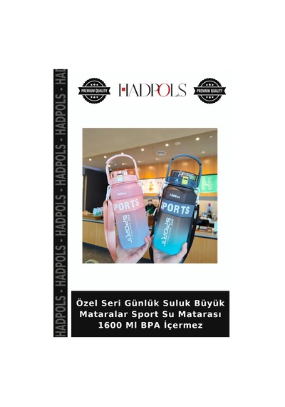 Özel Seri Günlük Suluk Büyük Mataralar Sport Su Matarası 1600 Ml Bpa İçermez Çok Renkli