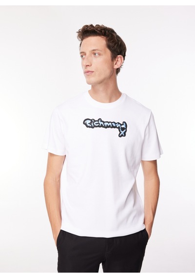 John Richmond Bisiklet Yaka Beyaz Erkek T-shirt Uma23002ts