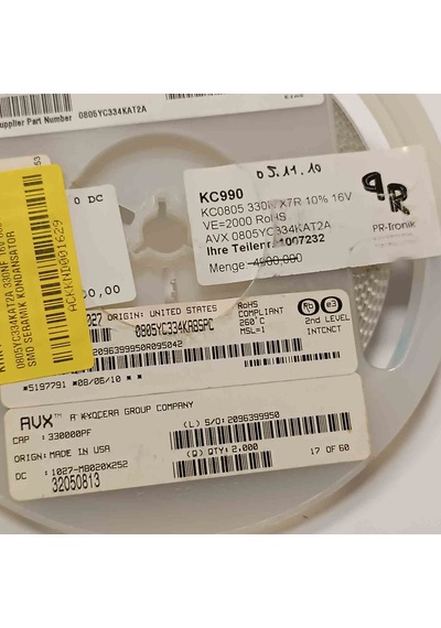 0805yc334kat2a 330nf 16v 805 Smd Seramik Kondansatör 250 Adet