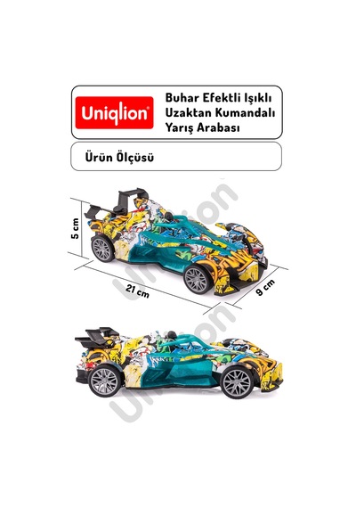 Buhar Efektli Işıklı Uzaktan Kumandalı Yarış Arabası