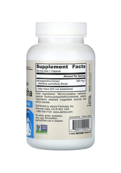 Jarrow Formulas, Ashw-agandha, 300 Mg, 120 Veg Capsules