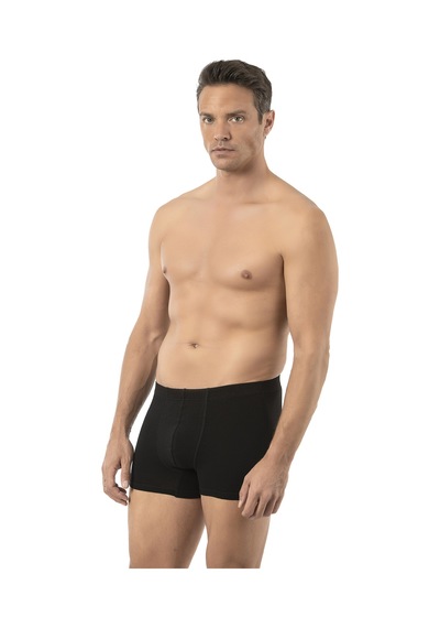 Özkan Underwear Özkan 12024 Erkek Pamuklu Likralı Süprem Esnek Rahat Boxer Şort Siyah
