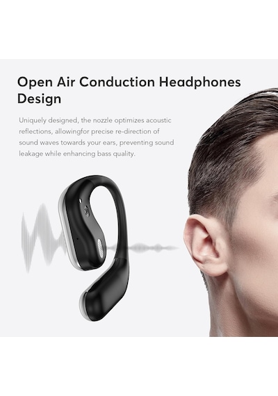 Ultra Açık Kulak Kulaklık Kablosuz Bluetooth - Açık Hava Ergonomik Fit Kemik İletim Kulakiçi Kulaklıklar, Su Ge