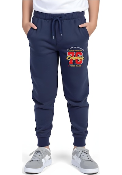 Panios Kids Original 76 Baskılı Erkek Çocuk Jogger Eşofman Altı Lacivert