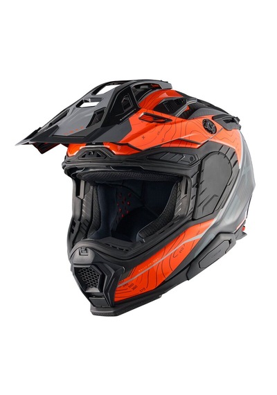 Nexx X.wed 3 Furka Karbon Enduro Motosiklet Kaskı Turuncu-gri