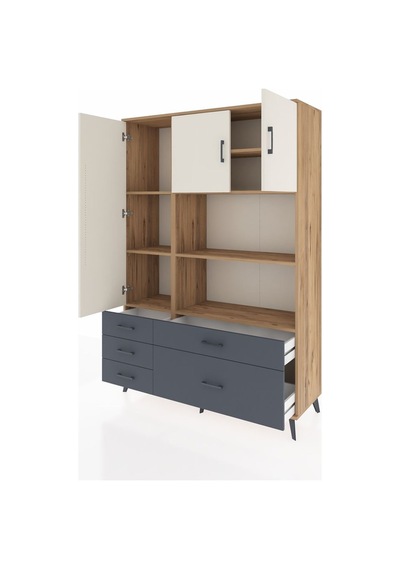 Hyperion Dolap 7 Raflı 5 Çekmeceli 3 Kapaklı 132x44x195 Çam-aytaşı/antrasit Aytası/antrasıt Hyperion Dolap 7 Raflı 5 Çekmeceli 3 Kapaklı 132x44x195 Çam-aytaşı/antrasit Aytası/antrasıt