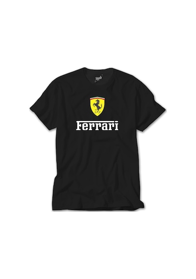 Ferrari İn Italy Siyah Tişört Siyah