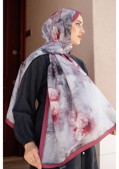 Mimiyum Simple Roses Soft Şal Lal Kırmızı