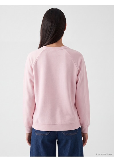 LC Waikiki Lc Waıkıkı Pembe Baskılı Oversize Kadın Sweatshirt