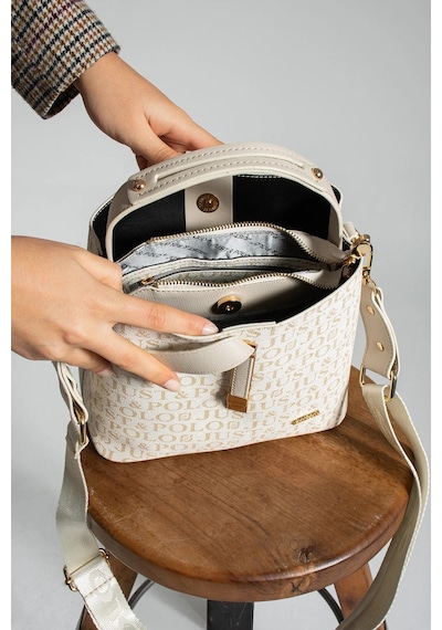 Just Polo Kadın Orta Boy Su Geçirmez Günlük Şık El Ve Omuz Çantası Ebat 23 X 18 Cm Shoulder Bag Krem