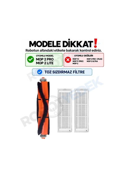 Mop 2 Pro Mjst1shw Uyumlu Yedek Ana Fırça Ve Hepa Filtre-3 Parça Sku: Zeusb0bwv91nl9