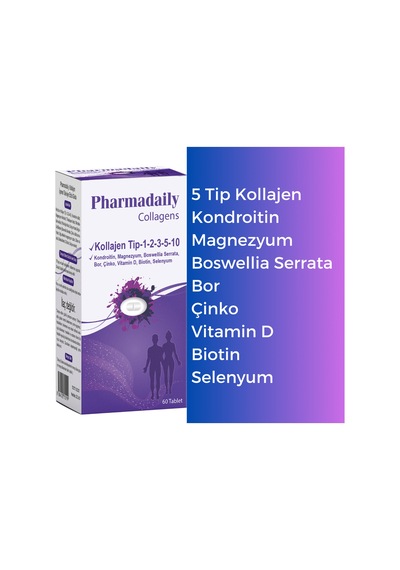 Pharmadaily Tip 1-2-3-5-10 Kolajen Takviye Edici Gıda 60 Tablet