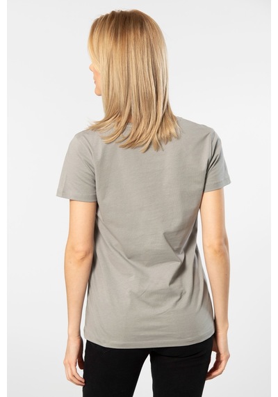 Wtshirt Venice Gri Kısa Kollu V Yaka Kadın T-shirt 001