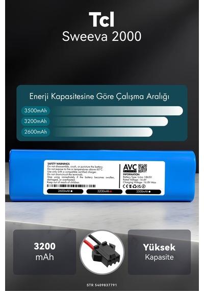 Tcl Sweeva 2000 3200mah Robot Süpürge Bataryası M.ö