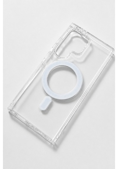 Samsung Uyumlu S24 Ultra Yumuşak Magsafe Kablosuz Şarj Destekli Şeffaf Kılıf Kamera İçin Yükseltilmiş Çerçeve