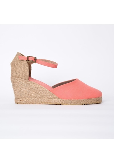 Star Tombis Gerçek Elişi Nar Çiçeği Bilekten Bantlı Topuğu Açık Keten Espadril Dolgu Topuk Handmade Nar Çiçeği Narçiçeği