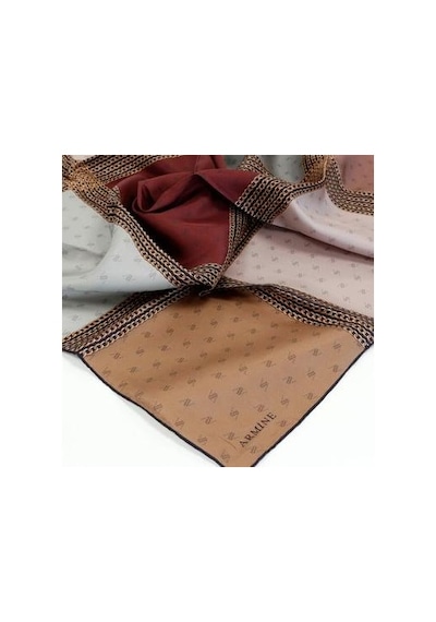 Armine İpek Eşarp Nostalji - 8113-36 Twill Kahve