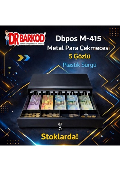 Nexpay M-415 Metal Para Çekmecesi 5 Gözlü Plastik Sürgü
