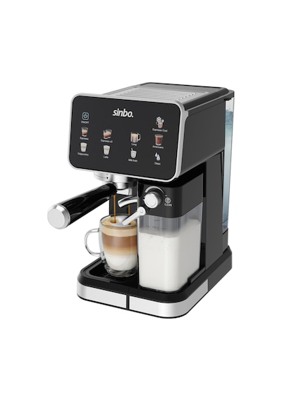 Sinbo SCM 2995 Pro 20 Bar Basınç Süt Haznesi Dokunmatik Kapsüllü & Toz Kahve Espresso Makinesi