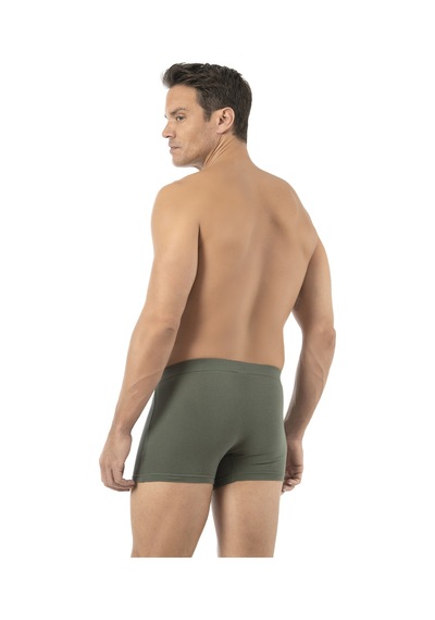 Özkan Underwear Özkan 12024 Erkek Pamuklu Likralı Süprem Esnek Rahat Boxer Şort Haki