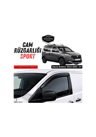 Dacia Dokker 2012-2022 Uyumlu Mugen Cam Rüzgarlığı Seti Piano Black 2'li İthal Parlak Siyah 00 Şüscaroto Aksesuar
