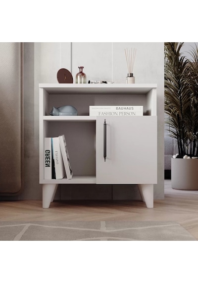 Reyo Home Enda Kommen 3 Bölmeli Kapaklı Komodin Beyaz