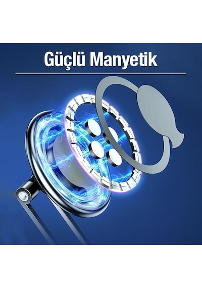 Polham Universal Torpido Üstü Araç Içi Mıknatıslı Telefon Tutucu, Süper 4x Mıknatıslı Titremez, Sarsılmaz