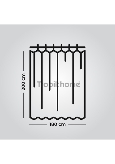Tropik Home Siyah Mermer Desenli Banyo Perdesi, 180x200cm Duş Perdesi-tek Kanat Duş Perdesi-c Halka Hediyeli Diğer