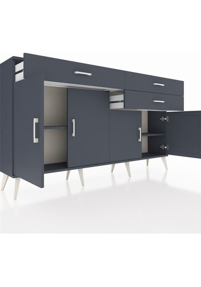 Arges Konsol 2 Raflı 3 Çekmeceli 4 Kapaklı 176x30x99 Antrasit-ant Antrasit-antrasit Arges Konsol 2 Raflı 3 Çekmeceli 4 Kapaklı 176x30x99 Antrasit-ant Antrasit-antrasit