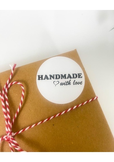 Handmade With Love Siyah 4cm Yapışkanlı Etiket 120 Adet