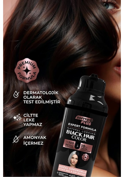 Softto Plus Expert Woman Black Hair Color Siyah Kadınlara Doğal Görünüm 400ml