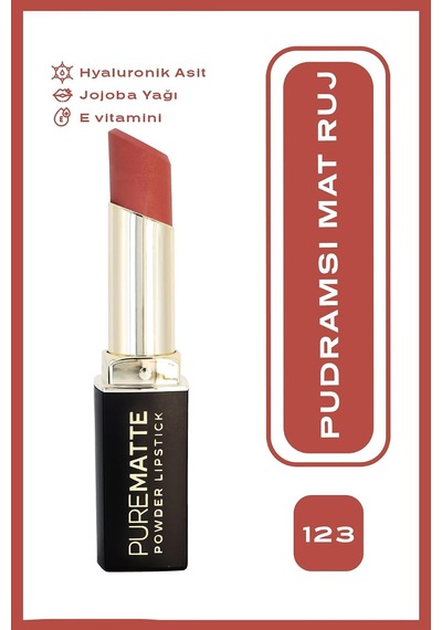 Pure Matte Powder Lipstick No: 123 - Pudralı Mat Ruj Çok Renkli