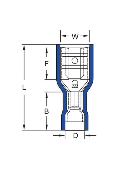 Gffd 2638 Dişi Faston Terminal Tam Izoleli Kablo Ucu 1,5-2,5Mm²