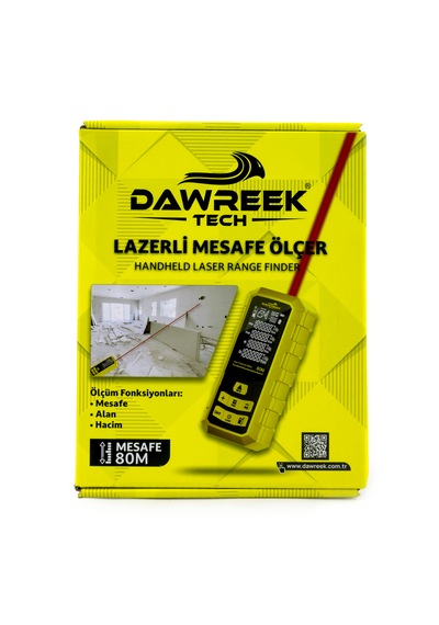 Dawreek Mesafe Ölçer H01 Yellow 80 Metre Dijital El Tipi Mesafe Ölçüm Cihazı