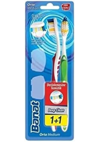 Deep Clean Derinlemesine Temizlik Diş Fırçası 1+1 Orta Açık Ahşap