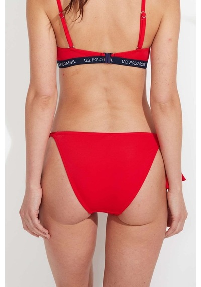 U.S. Polo Assn. Kadın Kırmızı Kalın İpli Bikini Alt 21509