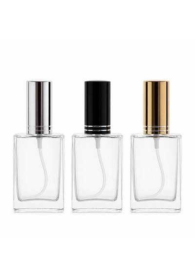 20 Adet Boş Cam Parfüm Şişe, 30 Ml, İxr Model, Şeffaf, Metal Valf Ve Kapaklı
