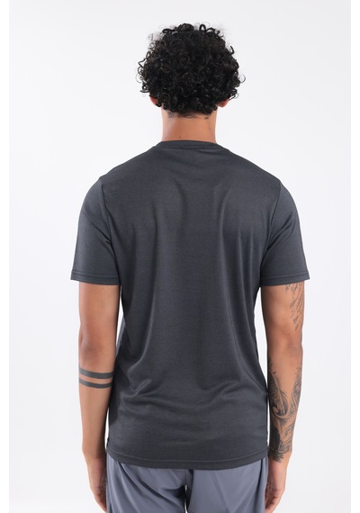 Rowinger Bisiklet Yaka Merserize Erkek Spor T-shirt Siyah