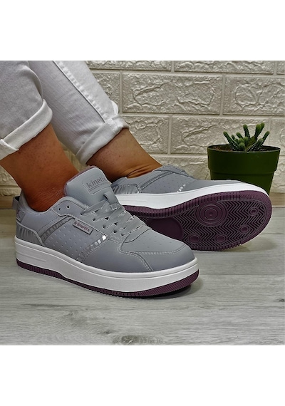 Kinetix Enner Pu Gri-beyaz-gülkurusu Fuspetli Sneaker Spor Ayakkabı Gri - Beyaz