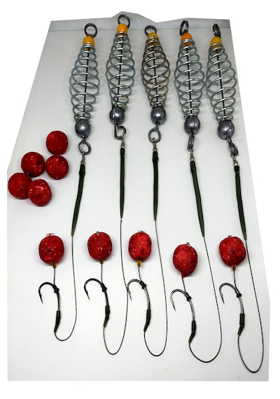 30 Gr Yaylı Çilek Boili Rig Takımı 5 Adet Yedek Boili 5'li Set
