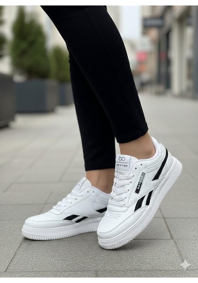 Fort 2014 Best Rahat Hafif Sneaker Spor Ayakkabı Beyaz - Siyah